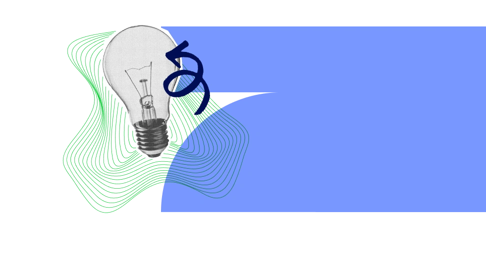 illustration d'une ampoule, avec une forme de flèche