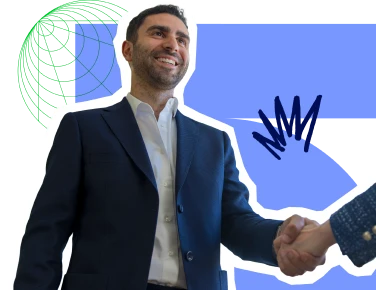 Jérémy SOUED serrant la main à son nouveau client au sein du cabinet ECAI