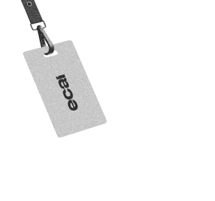  illustration d'un badge avec le logo ECAI en noir et blanc