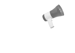  illustration d'un mégaphone en noir et blanc
