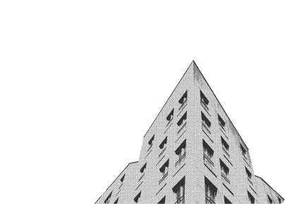  illustration d'un immeuble en noir et blanc
