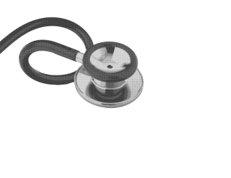  illustration d'un stéthoscope en noir et blanc