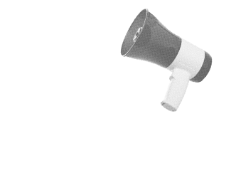  illustration d'un mégaphone en noir et blanc