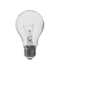  illustration d'une ampoule en noir et blanc
