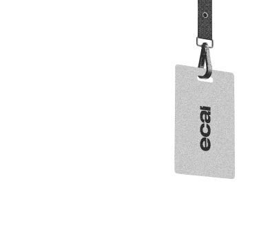  illustration d'un badge de l'agence ECAI en noir et blanc