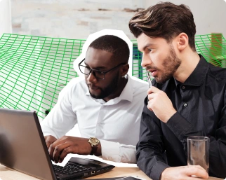 deux collaborateurs du cabinet d'ECAI en réunion