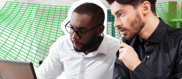 deux collaborateurs du cabinet d'ECAI en réunion
