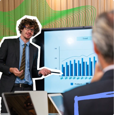 un collaborateur du cabinet d'ECAI faisant une présentation sur la fiscalité des groupes